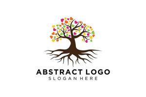 groen boom logo ontwerp natuurlijk en abstract blad. vector