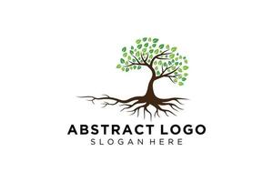 groen boom logo ontwerp natuurlijk en abstract blad. vector