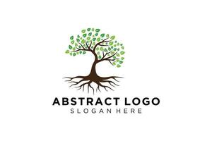 groen boom logo ontwerp natuurlijk en abstract blad. vector