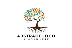 groen boom logo ontwerp natuurlijk en abstract blad. vector