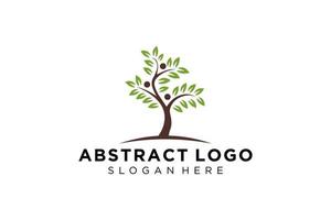 groen boom logo ontwerp natuurlijk en abstract blad. vector