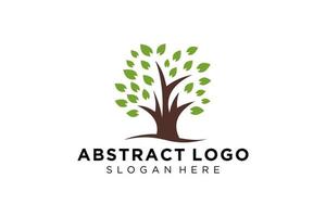 groen boom logo ontwerp natuurlijk en abstract blad. vector