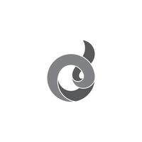 brief O d 3d lint beweging ontwerp symbool logo vector