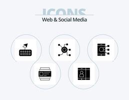 web en sociaal media glyph icoon pak 5 icoon ontwerp. aansluiten. wereldwijd . netwerk . vector