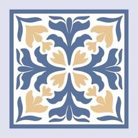 vector naadloos Marokkaans mozaïek- tegel met kleurrijk lapwerk. wijnoogst blauw Portugal azulejo, Mexicaans talavera, Italiaans majolica ornament, arabesk motief of Spaans keramisch mozaïek-