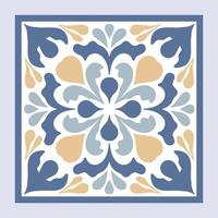 vector naadloos Marokkaans mozaïek- tegel met kleurrijk lapwerk. wijnoogst blauw Portugal azulejo, Mexicaans talavera, Italiaans majolica ornament, arabesk motief of Spaans keramisch mozaïek-