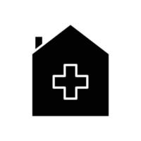 huis icoon illustratie met ziekenhuis plus teken. glyph icoon stijl. icoon verwant naar gezondheidszorg en medisch. gemakkelijk vector ontwerp bewerkbare
