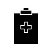 klembord icoon illustratie met ziekenhuis plus teken. glyph icoon stijl. icoon verwant naar gezondheidszorg en medisch. gemakkelijk vector ontwerp bewerkbare