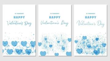 Valentijnsdag dag blauw en wit groet kaart, affiches. ontwerp voor Valentijn en bruiloft. vector