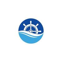 schip stuurinrichting logo vector icoon illustratie sjabloon