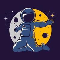 schattig astronaut hiphop stijl vector