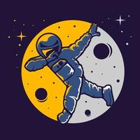 schattig astronaut hiphop stijl vector