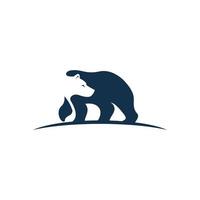 tekening van een beer met zijn hoofd draaide zich om achter de gemakkelijk logo vector