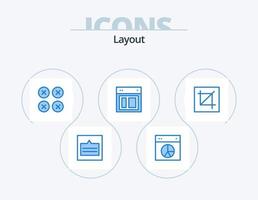 lay-out blauw icoon pak 5 icoon ontwerp. plaats. ontwerp. taart. ux. lay-out vector