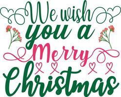 wij wens u een vrolijk kerstmis. bij elkaar passen familie Kerstmis overhemden. Kerstmis geschenk. familie kerstmis. sticker. kaart. vector