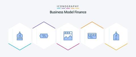 financiën 25 blauw icoon pak inclusief . . website. label. prijs vector