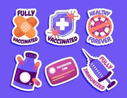 vaccinatie sticker collectie vector