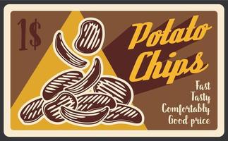 aardappel chips snel voedsel, vector
