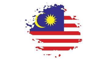 vlak grunge structuur wijnoogst Maleisië vlag vector