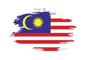 kleurrijk grunge effect Maleisië vlag vector