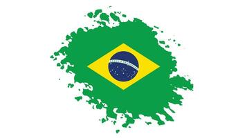 wijnoogst stijl hand- verf Brazilië vlag vector