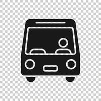 bus icoon in vlak stijl. trainer vector illustratie Aan wit geïsoleerd achtergrond. autobus voertuig bedrijf concept.