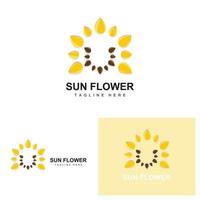 zonnebloem logo ontwerp, sier- fabriek tuin fabriek icoon vector, bedrijf Product merk vector