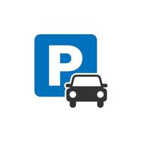 auto parkeren icoon in vlak stijl. auto staan vector illustratie Aan wit geïsoleerd achtergrond. verkeersbord bedrijf concept.