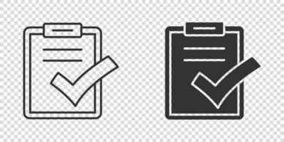 document checklist icoon in vlak stijl. verslag doen van vector illustratie Aan wit geïsoleerd achtergrond. papier vel bedrijf concept.