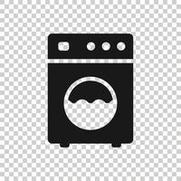 het wassen machine icoon in vlak stijl. wasmachine vector illustratie Aan wit geïsoleerd achtergrond. wasserij bedrijf concept.