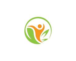 groen blad levensstijl gezond menselijk werkzaamheid logo ontwerp modern stijl vector icoon.