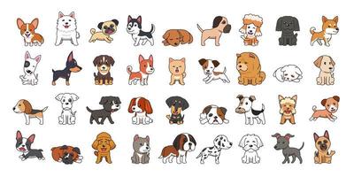 ander type cartoon honden set vector