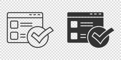 naar Doen lijst icoon in vlak stijl. document checklist vector illustratie Aan wit geïsoleerd achtergrond. kladblok controleren Mark bedrijf concept.