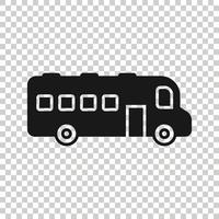 bus icoon in vlak stijl. trainer vector illustratie Aan wit geïsoleerd achtergrond. autobus voertuig bedrijf concept.