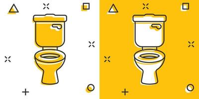 toilet kom icoon in grappig stijl. hygiëne tekenfilm vector illustratie Aan geïsoleerd achtergrond. wc toilet plons effect teken bedrijf concept.