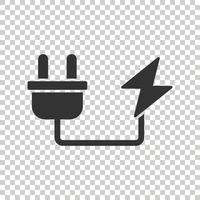 elektrisch plug icoon in vlak stijl. macht adapter vector illustratie Aan wit geïsoleerd achtergrond. elektricien teken bedrijf concept.