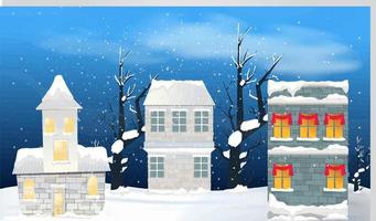 winter Woud achtergrond vector illustratie