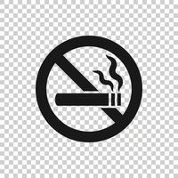 Nee roken teken icoon in vlak stijl. sigaret vector illustratie Aan wit geïsoleerd achtergrond. nicotine bedrijf concept.