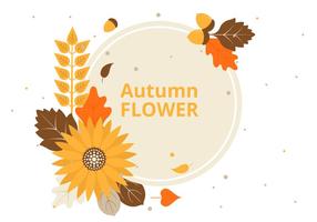 Gratis Flat Design Vector Herfst Wenskaart