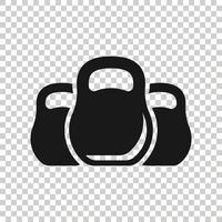 kettlebell icoon in vlak stijl. barbell sport uitrusting vector illustratie Aan wit geïsoleerd achtergrond. halter bedrijf concept.