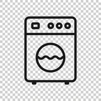 het wassen machine icoon in vlak stijl. wasmachine vector illustratie Aan wit geïsoleerd achtergrond. wasserij bedrijf concept.