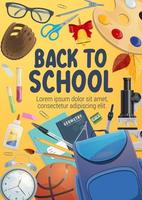 onderwijs items en school- benodigdheden poster vector