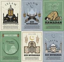 eid mubarak en Ramadan kareem vakantie vector