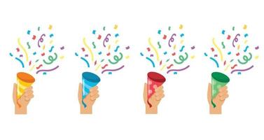 handen Holding confetti popper illustratie vector