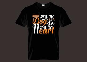 mijn hond is mijn hart typografie t-shirt ontwerp vector