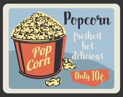 popcorn Fast food tussendoortje retro vector poster