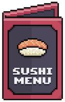pixel kunst sushi en Japans voedsel menu papier menu vector icoon voor 8 bit spel Aan wit achtergrond