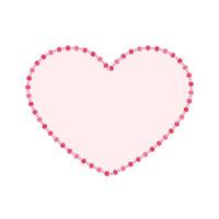 hart vorm kader met roze en rood pastel polka punt patroon ontwerp. gemakkelijk minimaal Valentijnsdag dag decoratief element. vector