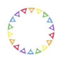 regenboog driehoek vlag patroon kader. gemakkelijk minimaal grens sjabloon. vector