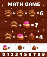 tekenfilm chocola snoepjes Aan wiskunde spel werkblad vector